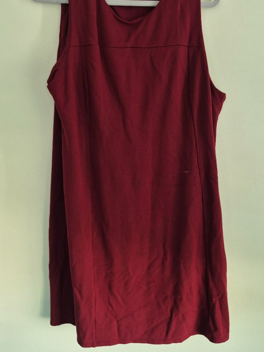J.Jill Ponte Knit Sleeveless Maroon Dress – Structured Stretch Fit – Size XL